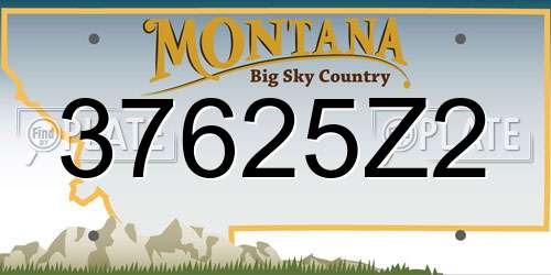 37625Z2 Montana License Plate