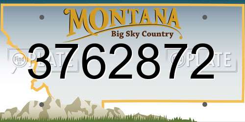 3762872 Montana License Plate