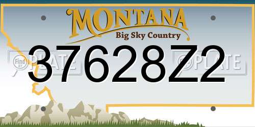 37628Z2 Montana License Plate