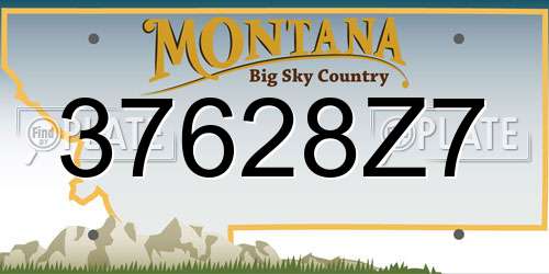 37628Z7 Montana License Plate