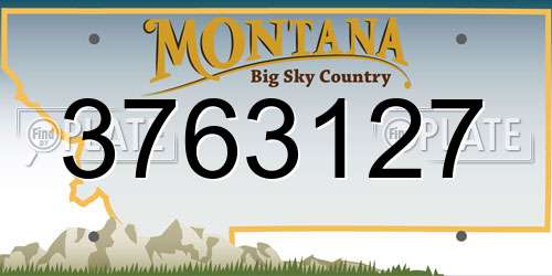 3763127 Montana License Plate