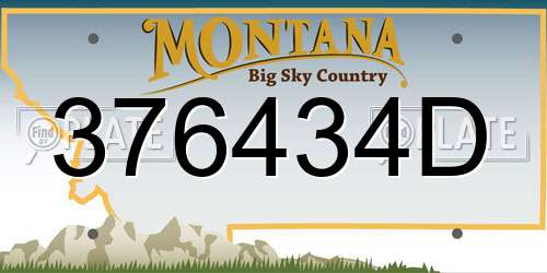 376434D Montana License Plate