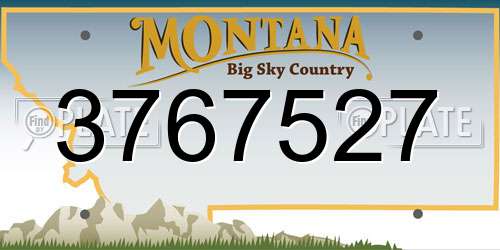 3767527 Montana License Plate