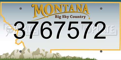 3767572 Montana License Plate