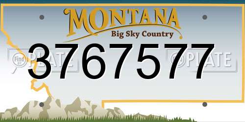 3767577 Montana License Plate
