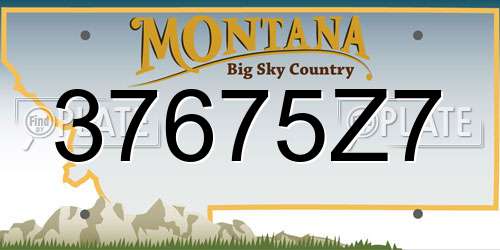 37675Z7 Montana License Plate