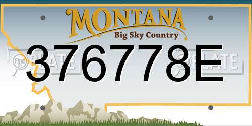 376778E Montana License Plate