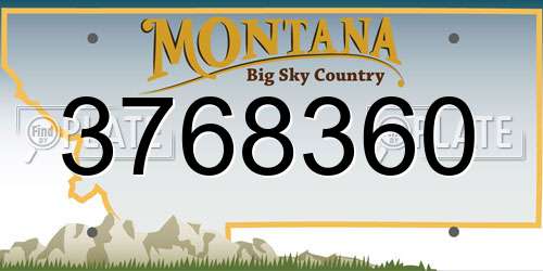 3768360 Montana License Plate