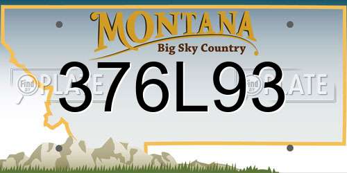 376L93 Montana License Plate