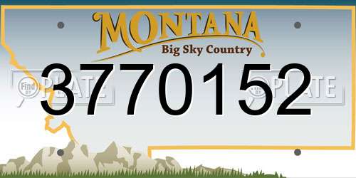 3770152 Montana License Plate