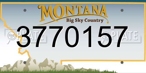 3770157 Montana License Plate