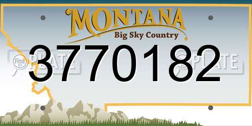 3770182 Montana License Plate