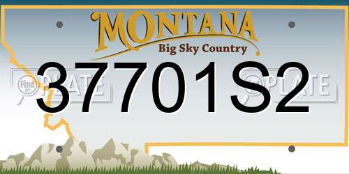 37701S2 Montana License Plate