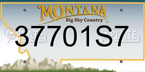 37701S7 Montana License Plate