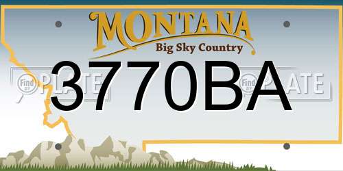3770BA Montana License Plate