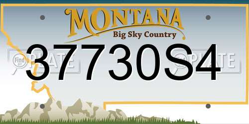 37730S4 Montana License Plate