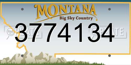 3774134 Montana License Plate