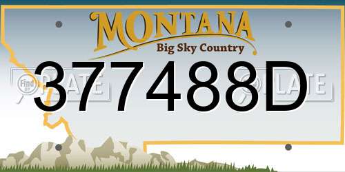 377488D Montana License Plate