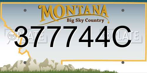 377744C Montana License Plate