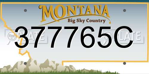 377765C Montana License Plate