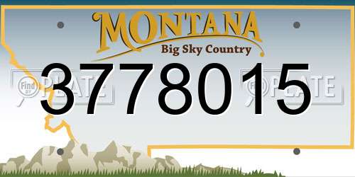 3778015 Montana License Plate
