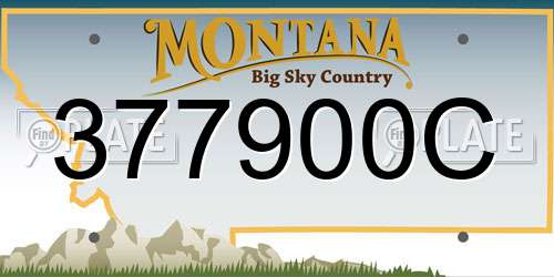 377900C Montana License Plate