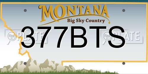 377BTS Montana License Plate