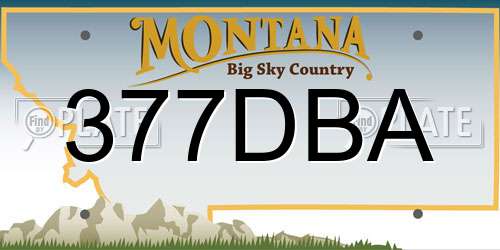 377DBA Montana License Plate