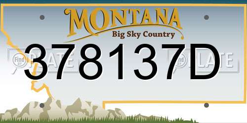 378137D Montana License Plate