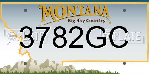 3782GC Montana License Plate