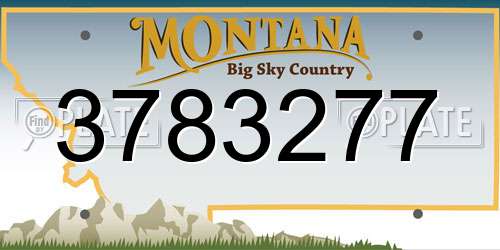 3783277 Montana License Plate