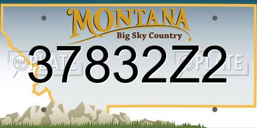 37832Z2 Montana License Plate
