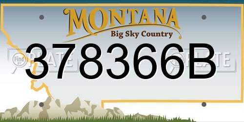 378366B Montana License Plate
