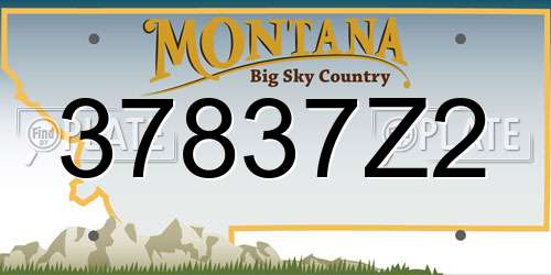 37837Z2 Montana License Plate