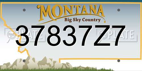37837Z7 Montana License Plate