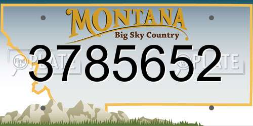 3785652 Montana License Plate