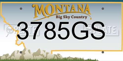 3785GS Montana License Plate