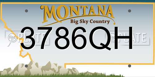 3786QH Montana License Plate