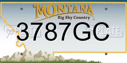 3787GC Montana License Plate