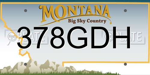 378GDH Montana License Plate