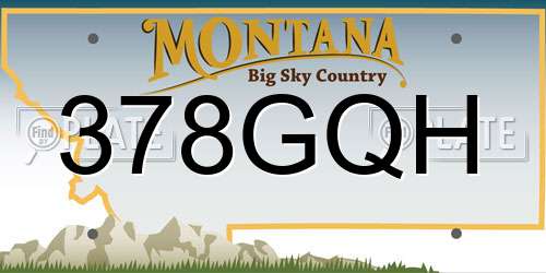 378GQH Montana License Plate