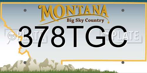 378TGC Montana License Plate