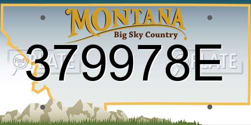 379978E Montana License Plate