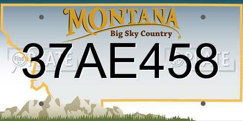 37AE458 Montana License Plate