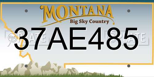 37AE485 Montana License Plate