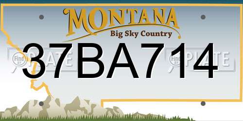 37BA714 Montana License Plate