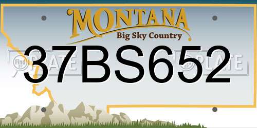 37BS652 Montana License Plate