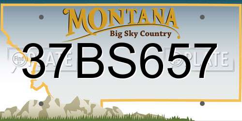 37BS657 Montana License Plate
