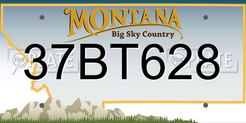 37BT628 Montana License Plate