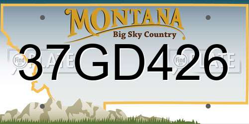 37GD426 Montana License Plate